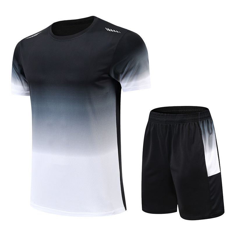 Gradient Color Round Neck Clothes Men's Short Sleeve