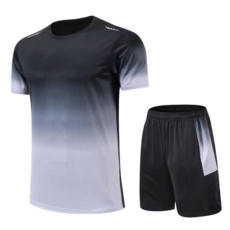 Gradient Color Round Neck Clothes Men's Short Sleeve