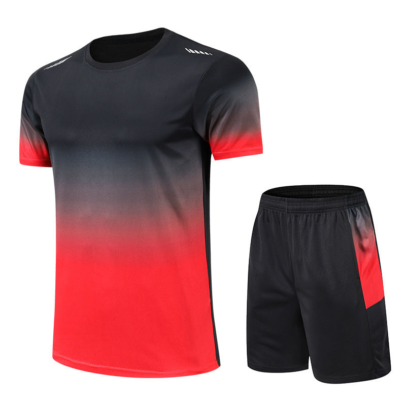 Gradient Color Round Neck Clothes Men's Short Sleeve