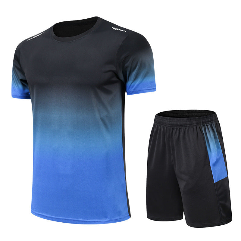 Gradient Color Round Neck Clothes Men's Short Sleeve