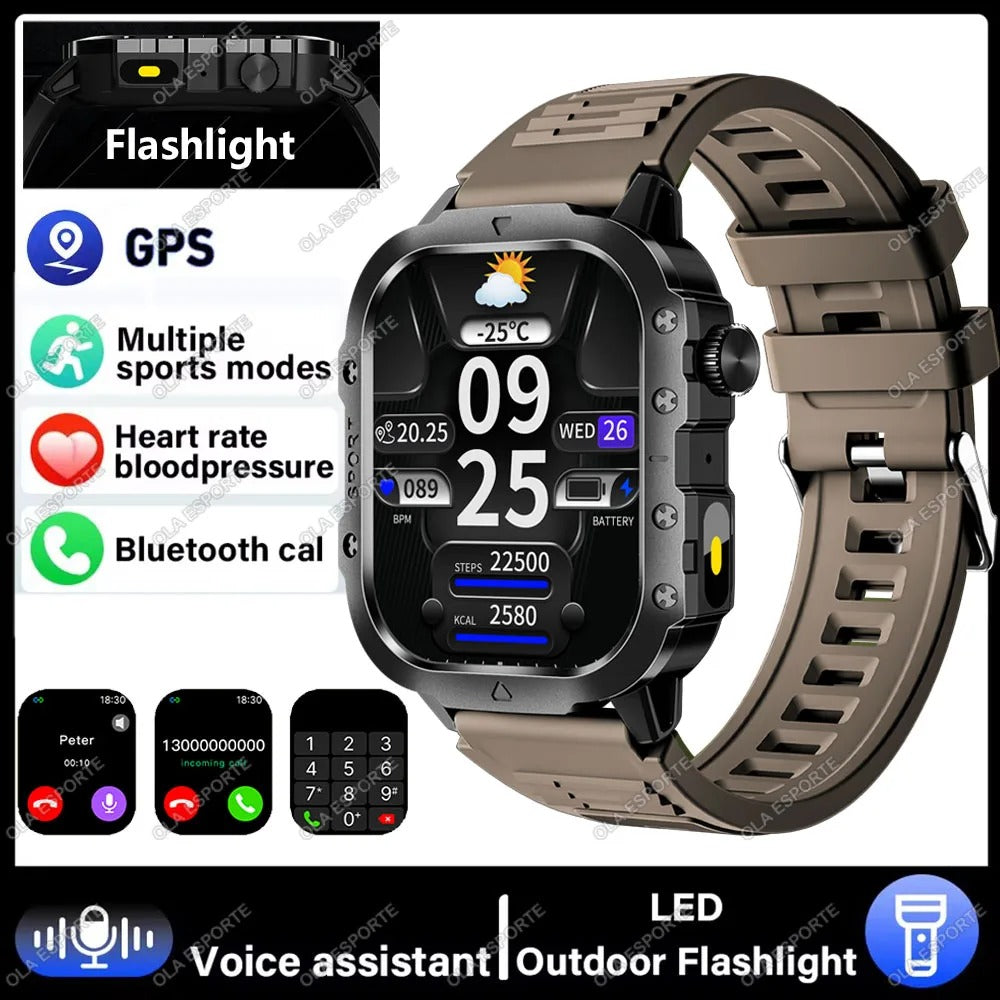 2025 Smartwatch for Xiaomi & Huawei – Bluetooth Call, AI Voice Assistant, Heart Rate Monitor, Waterproof Sport GPS Fitness Tracker for Men