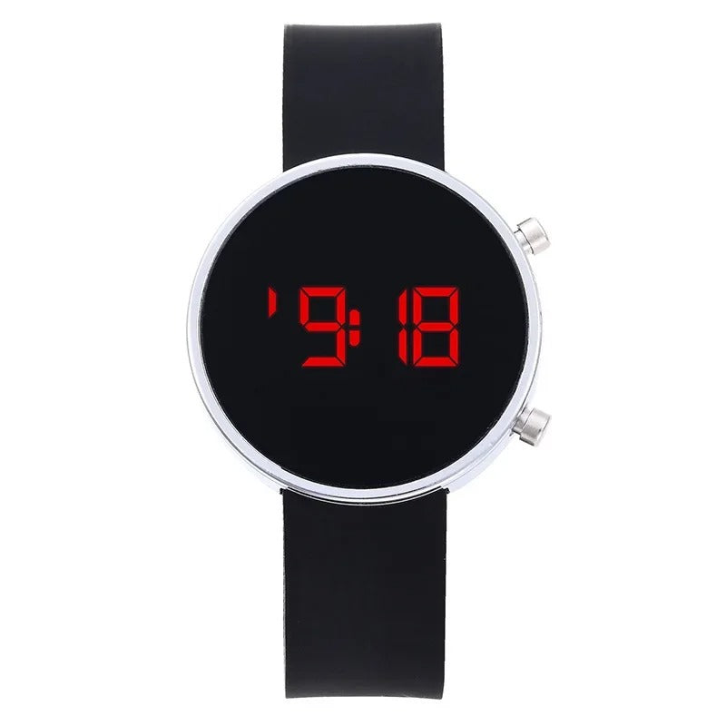 Fashion Women’s Digital LED Wrist Watch – Simple Round Dial Casual Sport Silicone Strap Ladies Electronic Clock Reloj Digital
