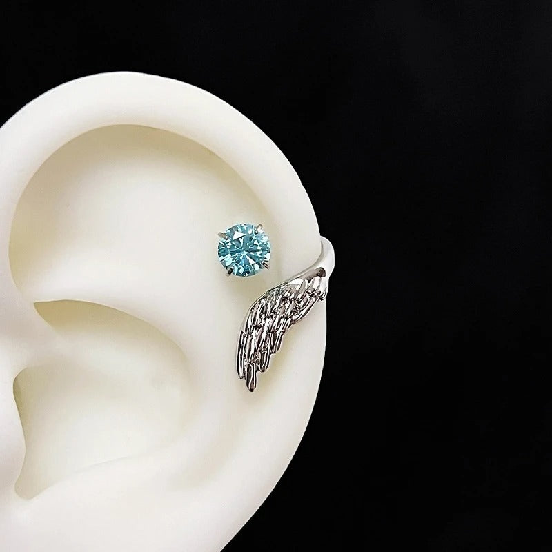 Silver Wing Zircon Ear Cuff – Women’s Fashion Jewelry Earrings