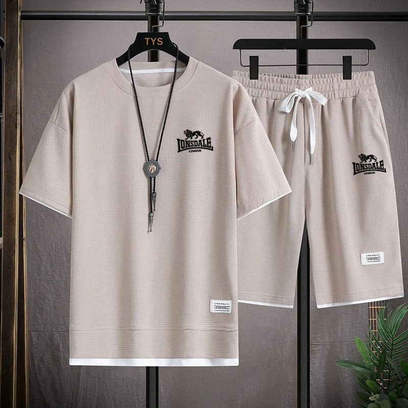 2025 Men’s Summer Short-Sleeved Suit – 2-Piece Casual Set | Comfortable & High-Quality Fashion Outfit