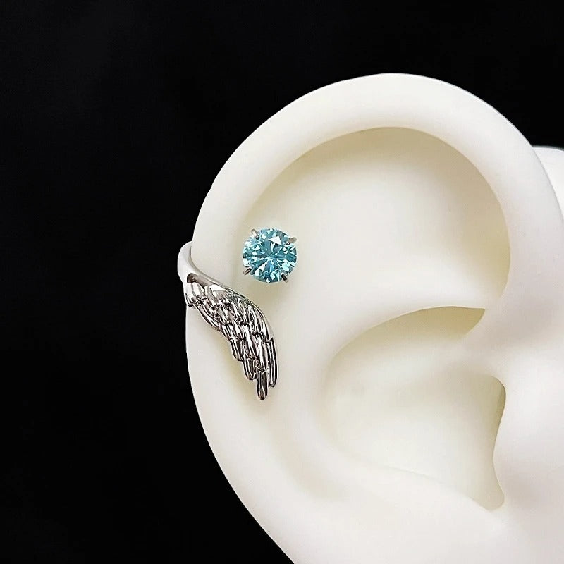 Silver Wing Zircon Ear Cuff – Women’s Fashion Jewelry Earrings