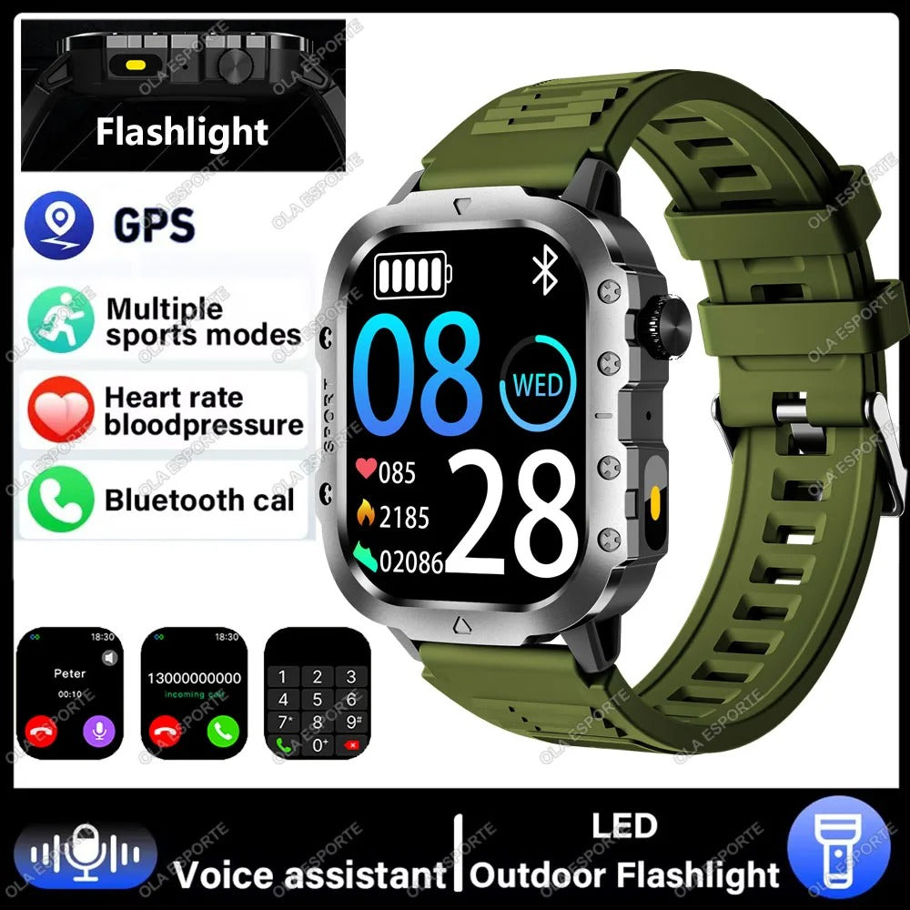 2025 Smartwatch for Xiaomi & Huawei – Bluetooth Call, AI Voice Assistant, Heart Rate Monitor, Waterproof Sport GPS Fitness Tracker for Men