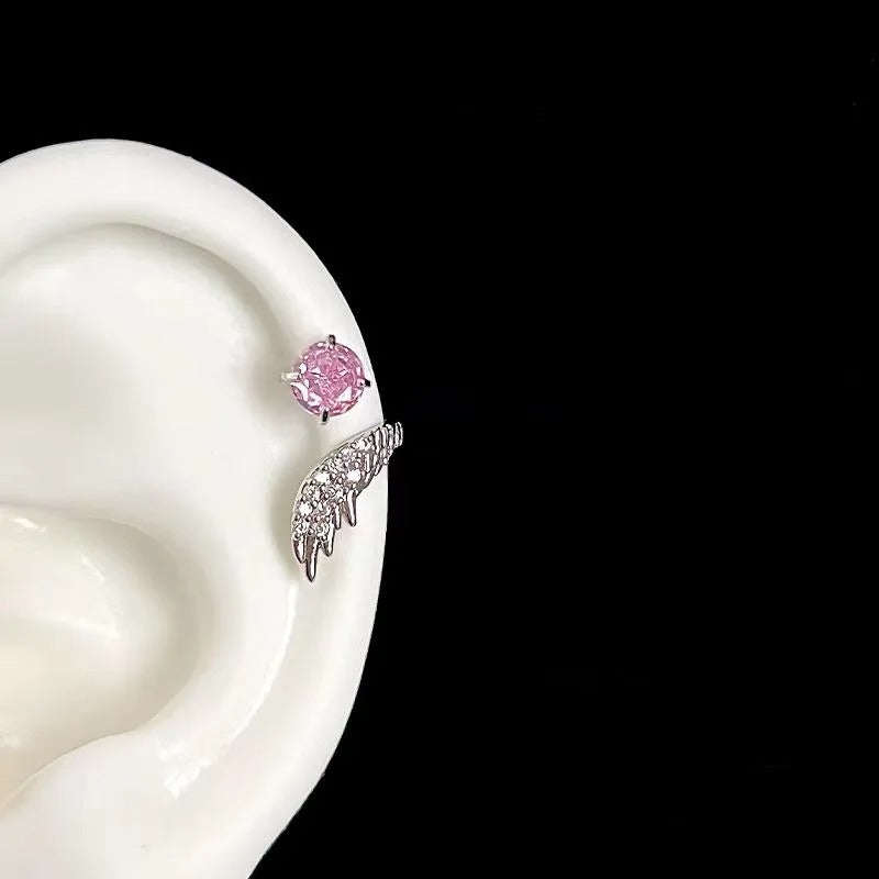 Silver Wing Zircon Ear Cuff – Women’s Fashion Jewelry Earrings