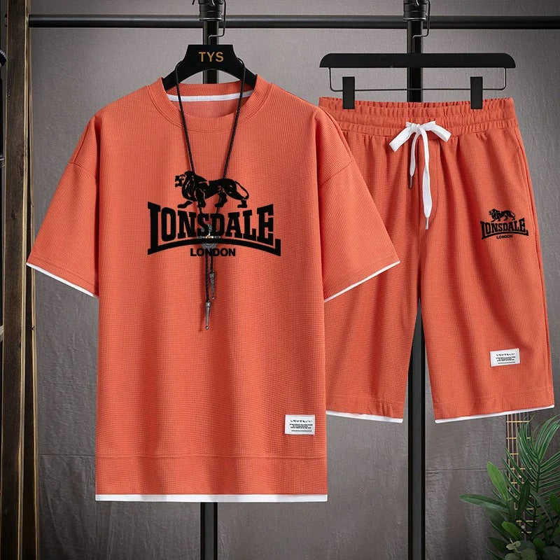 2025 Men’s Summer Short-Sleeved Suit – 2-Piece Casual Set | Comfortable & High-Quality Fashion Outfit