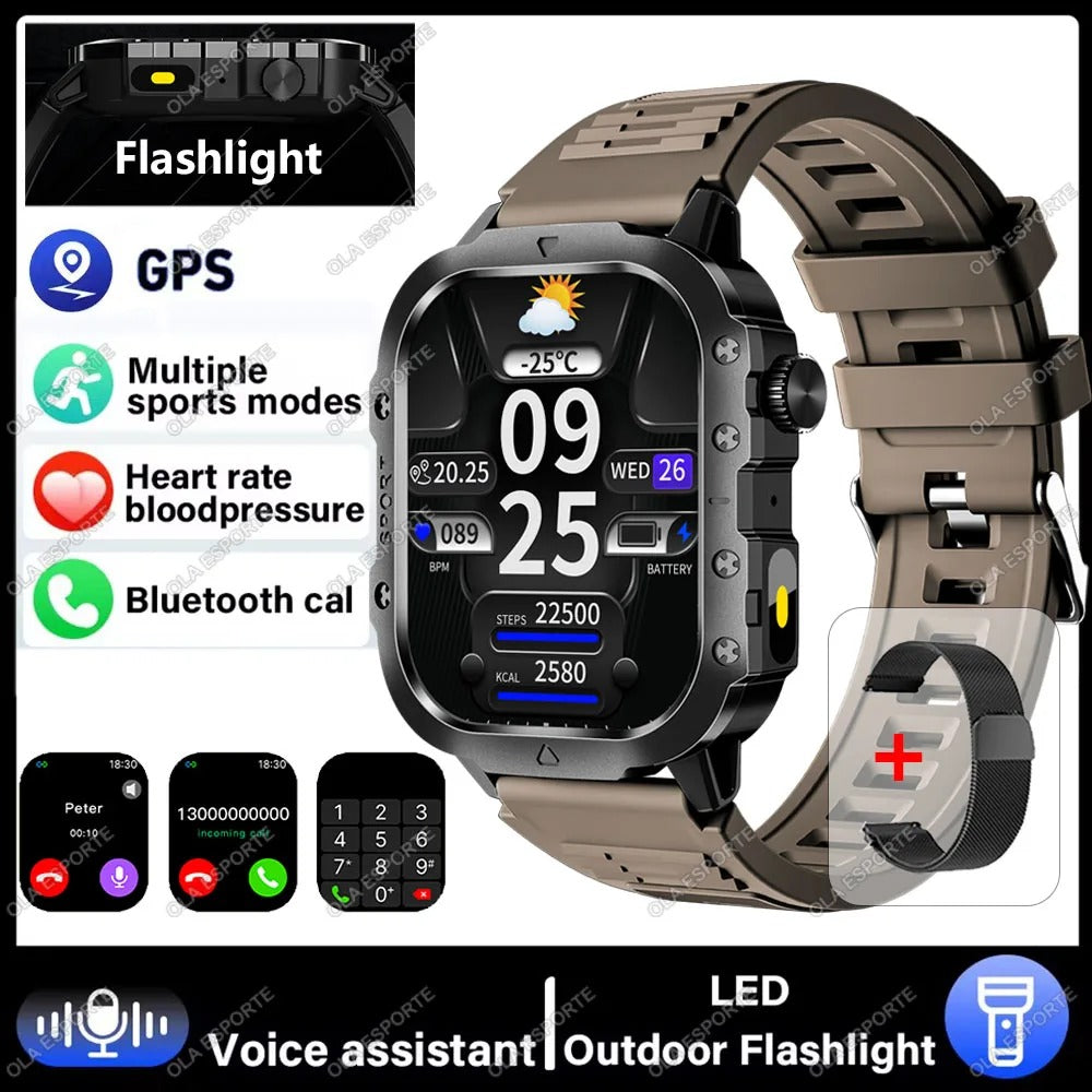 2025 Smartwatch for Xiaomi & Huawei – Bluetooth Call, AI Voice Assistant, Heart Rate Monitor, Waterproof Sport GPS Fitness Tracker for Men
