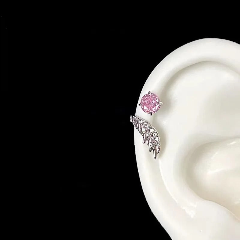 Silver Wing Zircon Ear Cuff – Women’s Fashion Jewelry Earrings