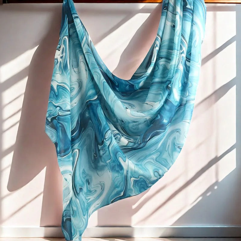 Watercolor Floral Printed Modal Shawl – Lightweight, Breathable Cotton-Rayón Viscose Hijab Scarf for Muslim Women