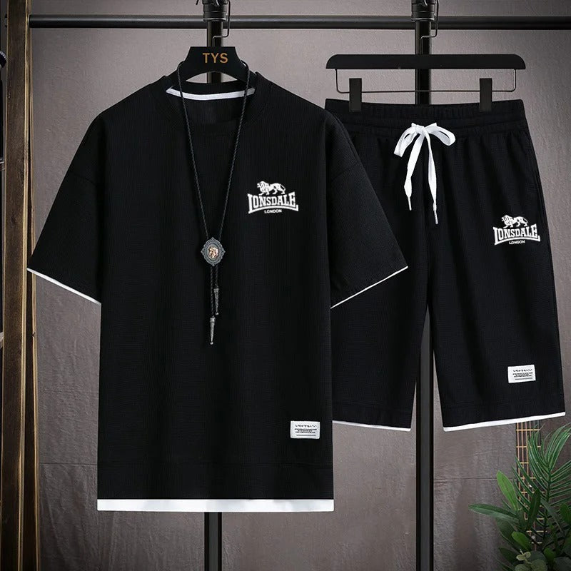 2025 Men’s Summer Short-Sleeved Suit – 2-Piece Casual Set | Comfortable & High-Quality Fashion Outfit