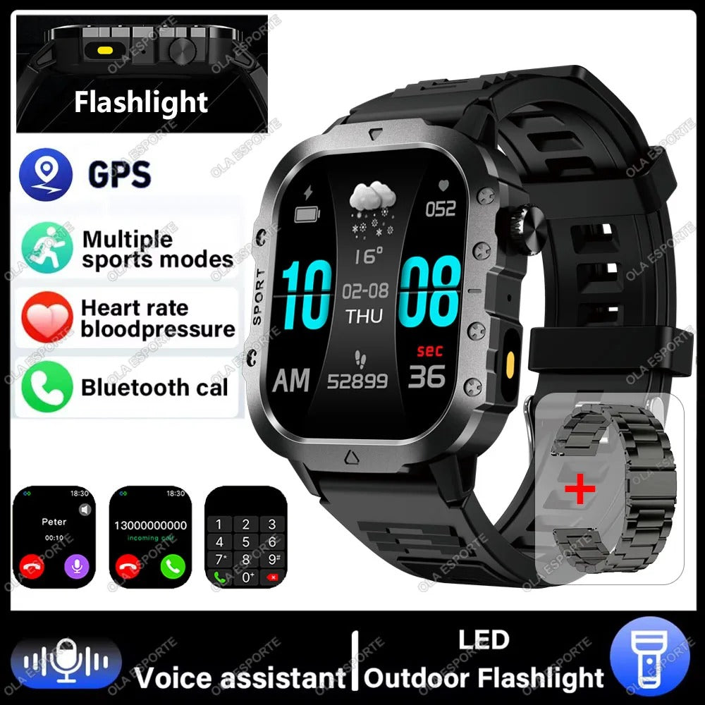 2025 Smartwatch for Xiaomi & Huawei – Bluetooth Call, AI Voice Assistant, Heart Rate Monitor, Waterproof Sport GPS Fitness Tracker for Men