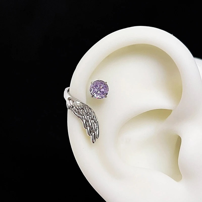 Silver Wing Zircon Ear Cuff – Women’s Fashion Jewelry Earrings