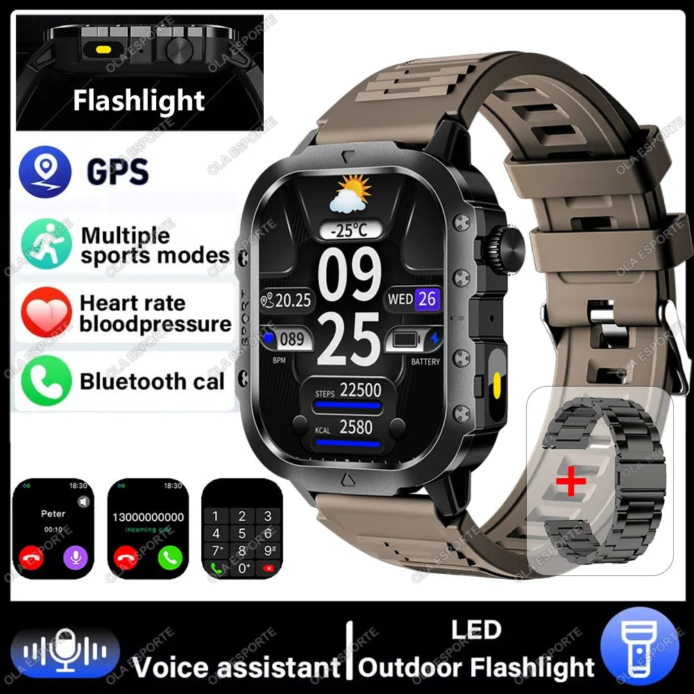 2025 Smartwatch for Xiaomi & Huawei – Bluetooth Call, AI Voice Assistant, Heart Rate Monitor, Waterproof Sport GPS Fitness Tracker for Men
