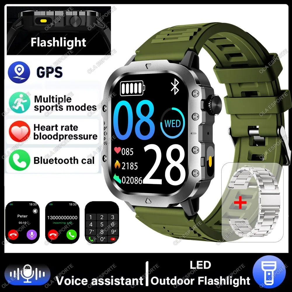 2025 Smartwatch for Xiaomi & Huawei – Bluetooth Call, AI Voice Assistant, Heart Rate Monitor, Waterproof Sport GPS Fitness Tracker for Men