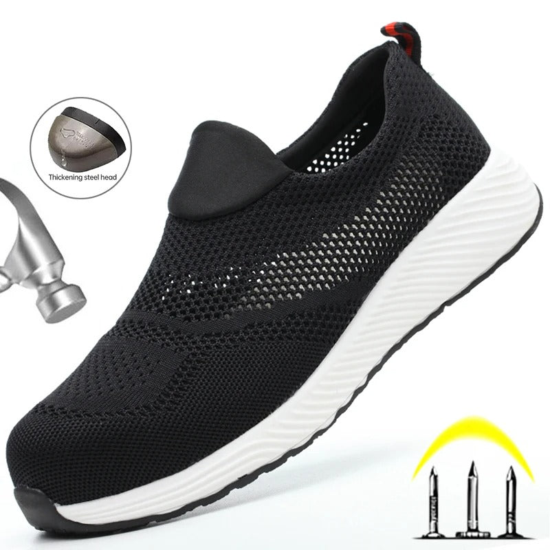 Summer Breathable Work Safety Shoes – Unisex Steel Toe Sneakers | Lightweight, Anti-Smash, Indestructible Safety Boots