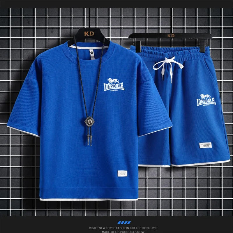 2025 Men’s Summer Short-Sleeved Suit – 2-Piece Casual Set | Comfortable & High-Quality Fashion Outfit