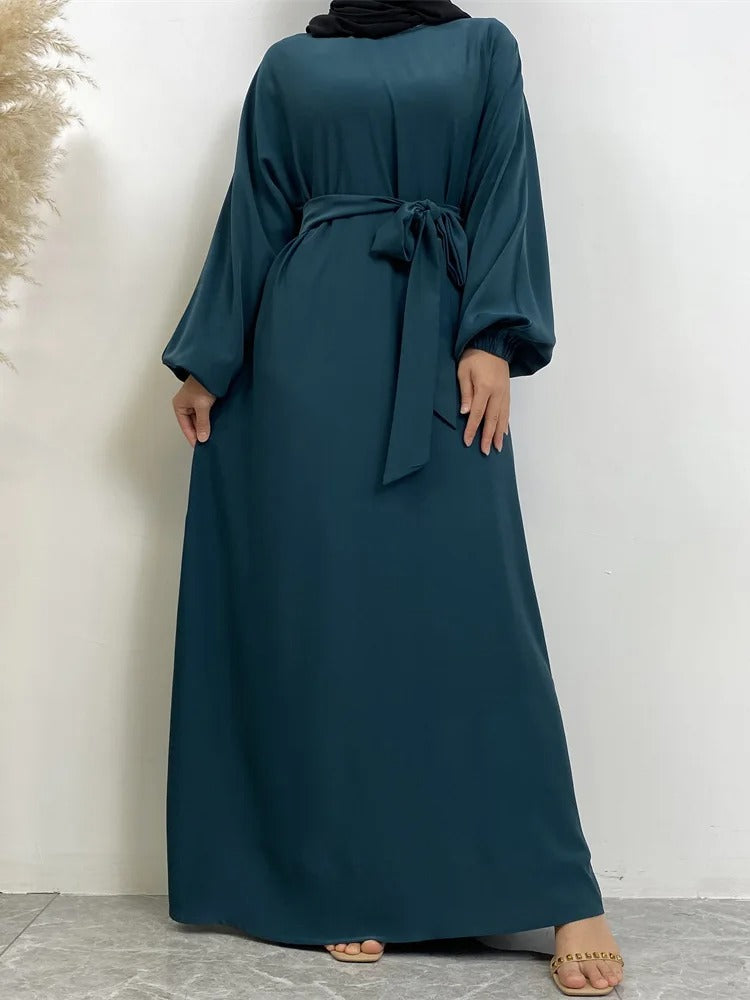 Simple Moroccan Kaftan Abaya | Solid Color Long Islamic Dress for Women | Turkey & Saudi Style Muslim Robe for Ramadan