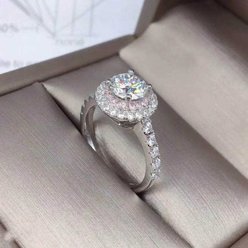 100% Real 18K Gold Women’s Ring – Natural AAA Moissanite Gemstone | Tension Setting Mini Diamond Ring for Wedding, Engagement & Anniversary