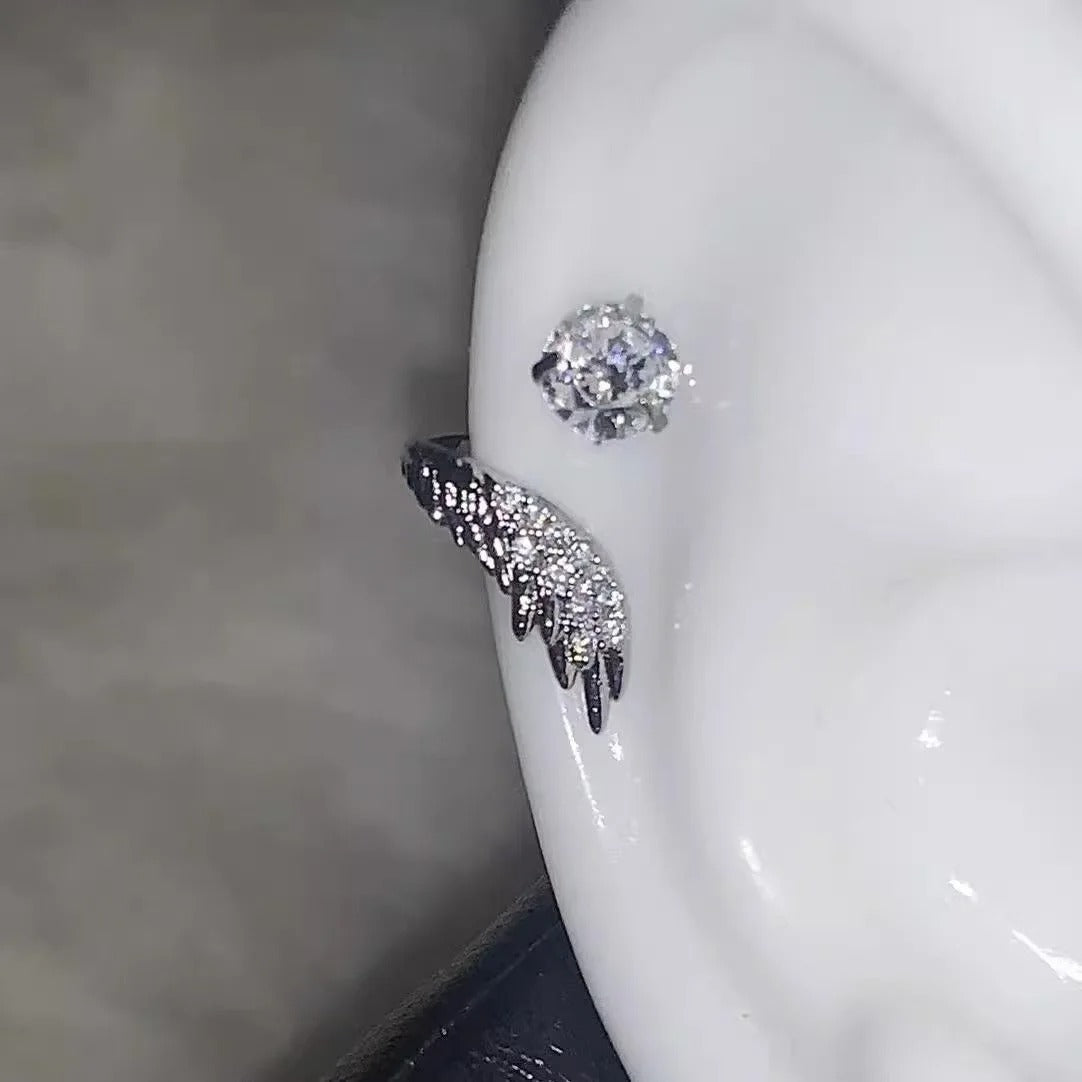 Silver Wing Zircon Ear Cuff – Women’s Fashion Jewelry Earrings
