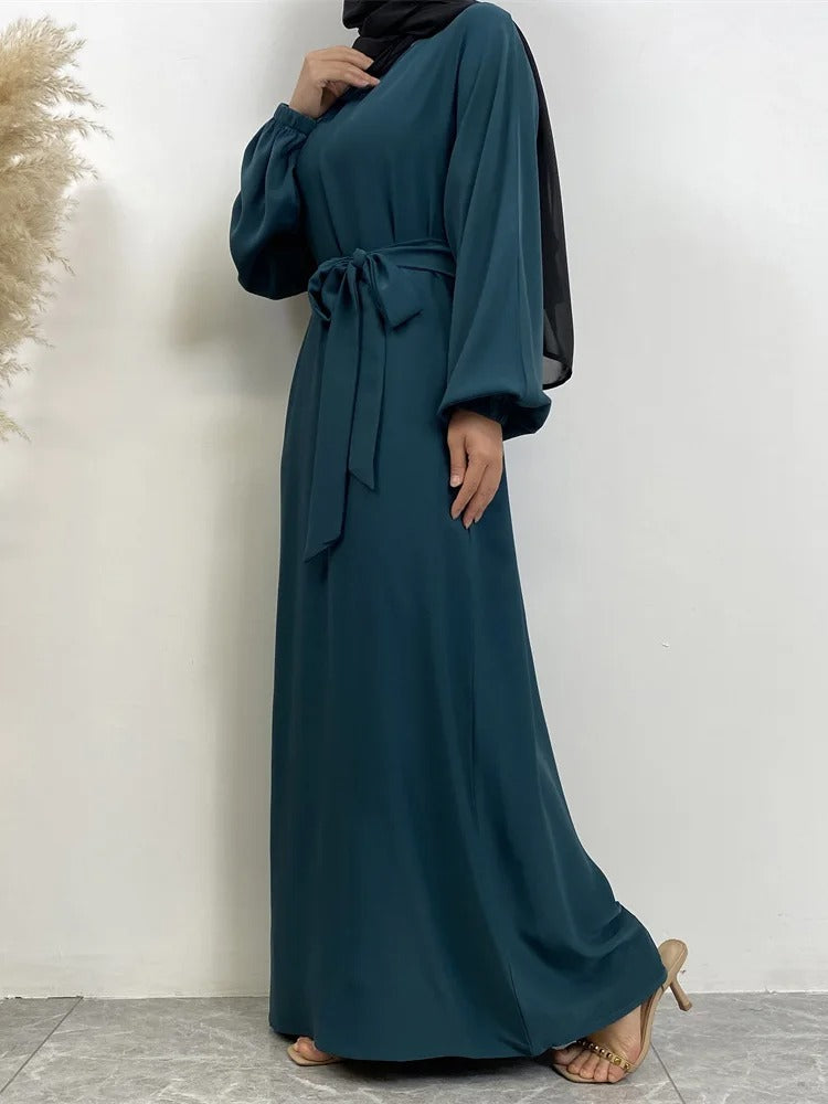 Simple Moroccan Kaftan Abaya | Solid Color Long Islamic Dress for Women | Turkey & Saudi Style Muslim Robe for Ramadan