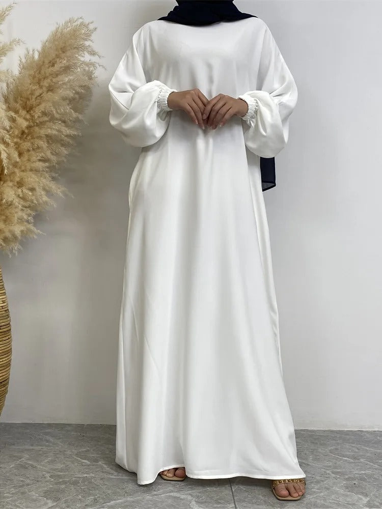 Simple Moroccan Kaftan Abaya | Solid Color Long Islamic Dress for Women | Turkey & Saudi Style Muslim Robe for Ramadan