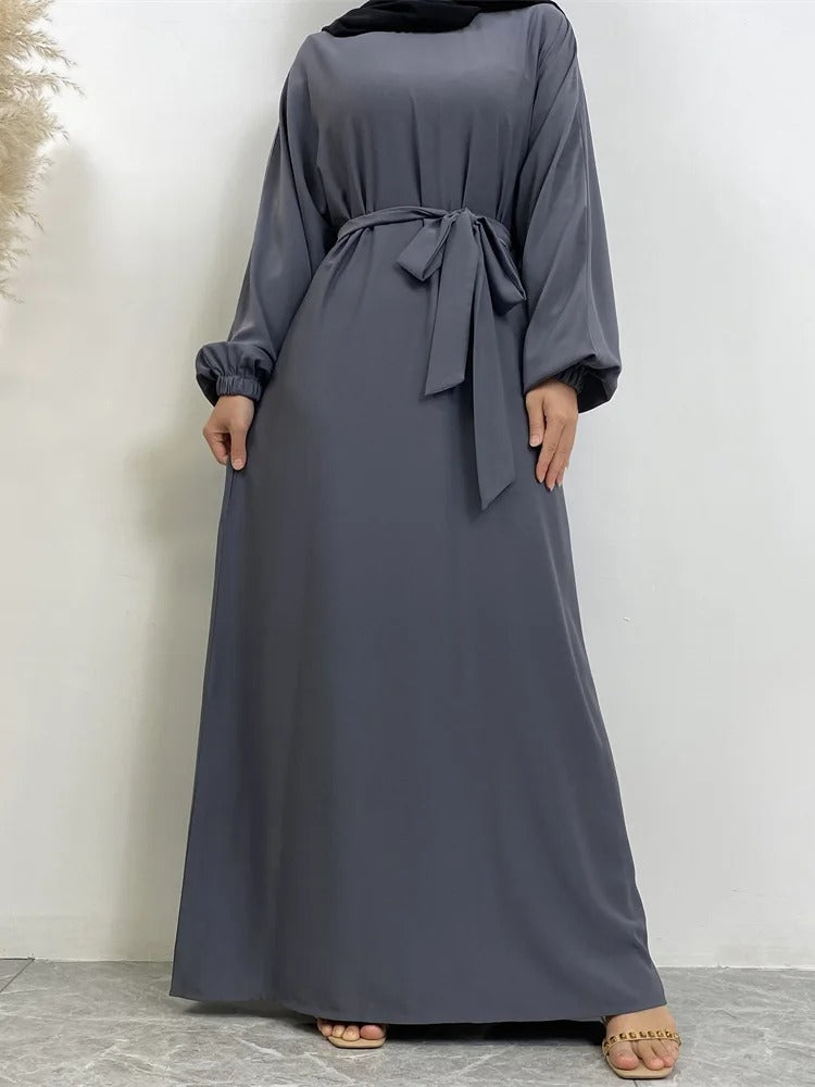 Simple Moroccan Kaftan Abaya | Solid Color Long Islamic Dress for Women | Turkey & Saudi Style Muslim Robe for Ramadan