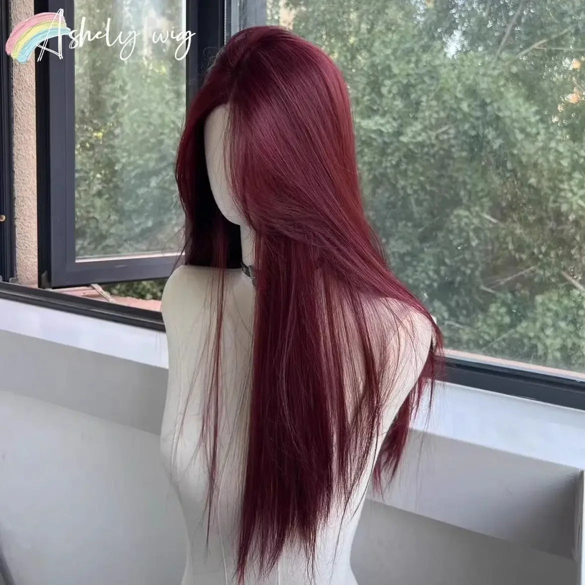 New Summer Synthetic Wig for Women – Medium-Length Straight Hair, Heat-Resistant Fiber, Natural Full Head Cover