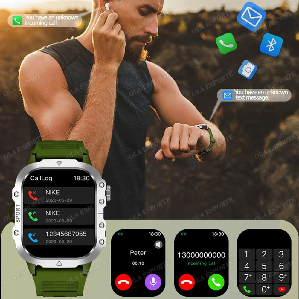 2025 Smartwatch for Xiaomi & Huawei – Bluetooth Call, AI Voice Assistant, Heart Rate Monitor, Waterproof Sport GPS Fitness Tracker for Men