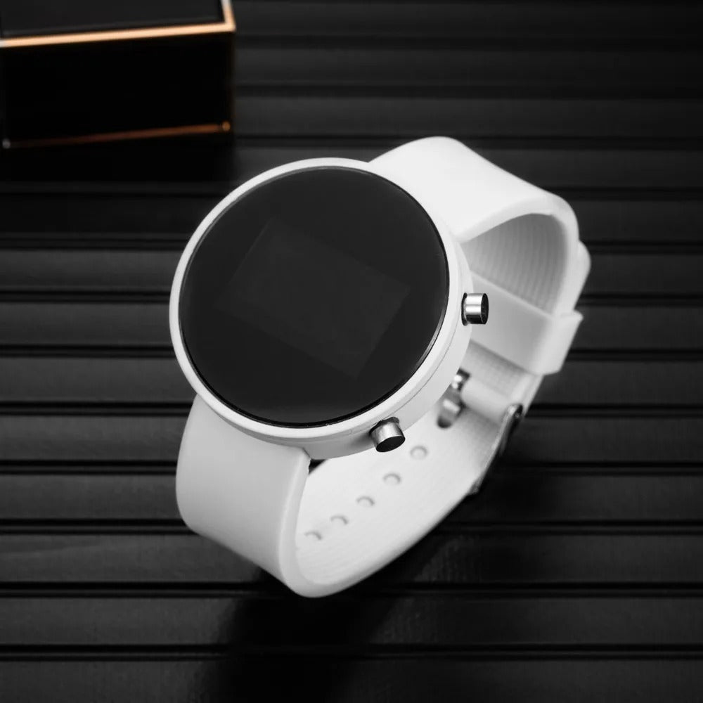 Fashion Women’s Digital LED Wrist Watch – Simple Round Dial Casual Sport Silicone Strap Ladies Electronic Clock Reloj Digital
