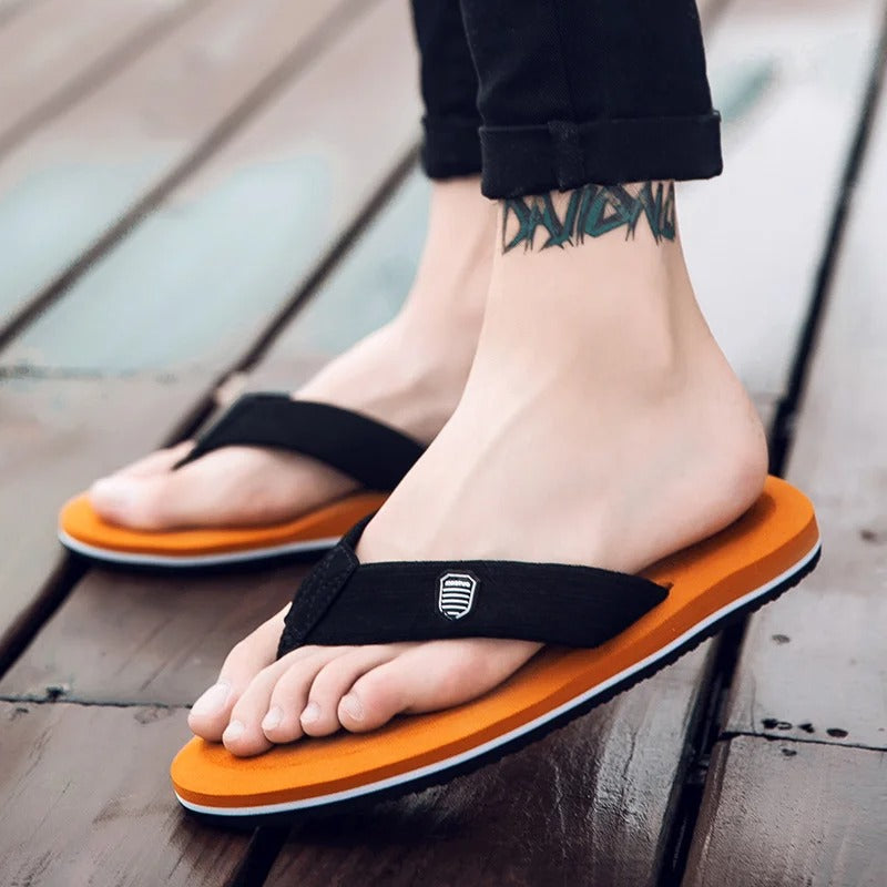 Summer Men’s Beach Shoes – Casual Trendy Slip-On Flip Flops | Non-Slip Rubber Sandals for Young Men 18–40