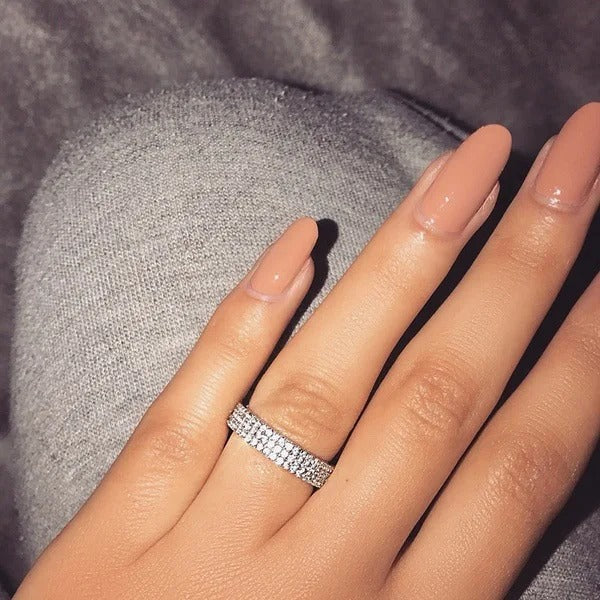 14K White Gold Women’s Ring – Natural Diamond Gemstone | Elegant Wedding & Engagement Jewelry Anillos De Mujer