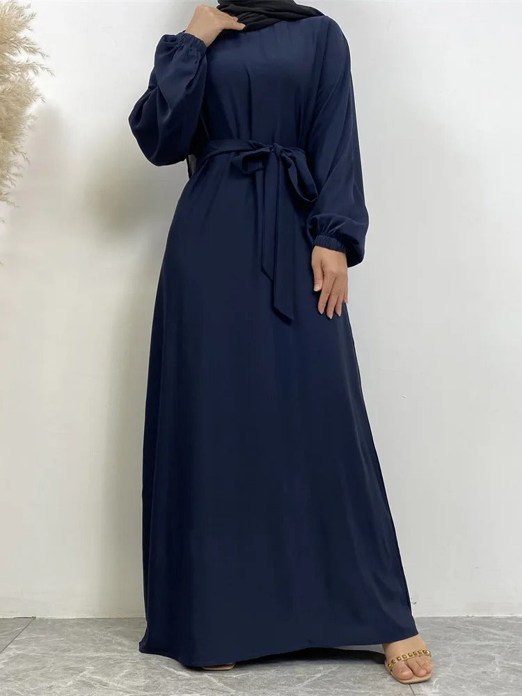 Simple Moroccan Kaftan Abaya | Solid Color Long Islamic Dress for Women | Turkey & Saudi Style Muslim Robe for Ramadan
