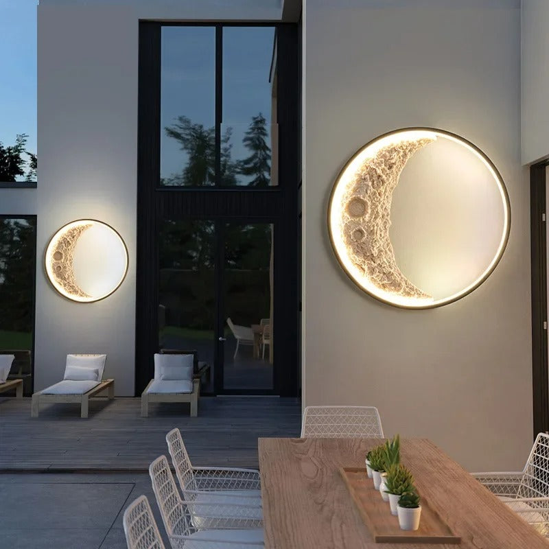 SANDYHA Nordic Wall Lamp – Moon Design Resin LED Light for Bedroom & Living Room