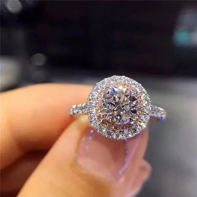 100% Real 18K Gold Women’s Ring – Natural AAA Moissanite Gemstone | Tension Setting Mini Diamond Ring for Wedding, Engagement & Anniversary