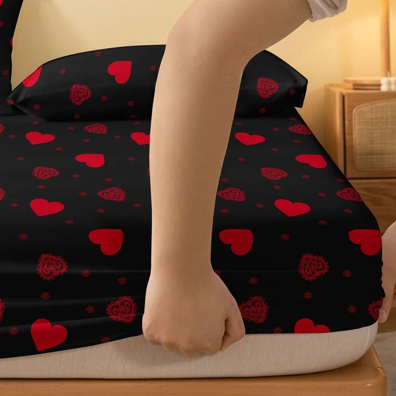Four Seasons Men & Women Simple Fashion Love Print Bedspread | Soft Sanded Bedding for Home, Bedroom & Hotel