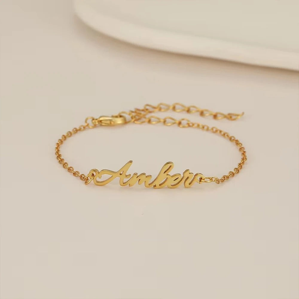 Fashion Personalized Name Bracelet – Custom Stainless Steel Letter Bangle for Women & Babies, Non-Allergic Jewelry Gift