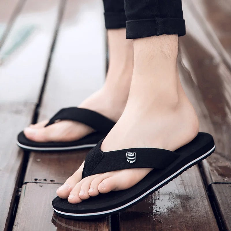Summer Men’s Beach Shoes – Casual Trendy Slip-On Flip Flops | Non-Slip Rubber Sandals for Young Men 18–40