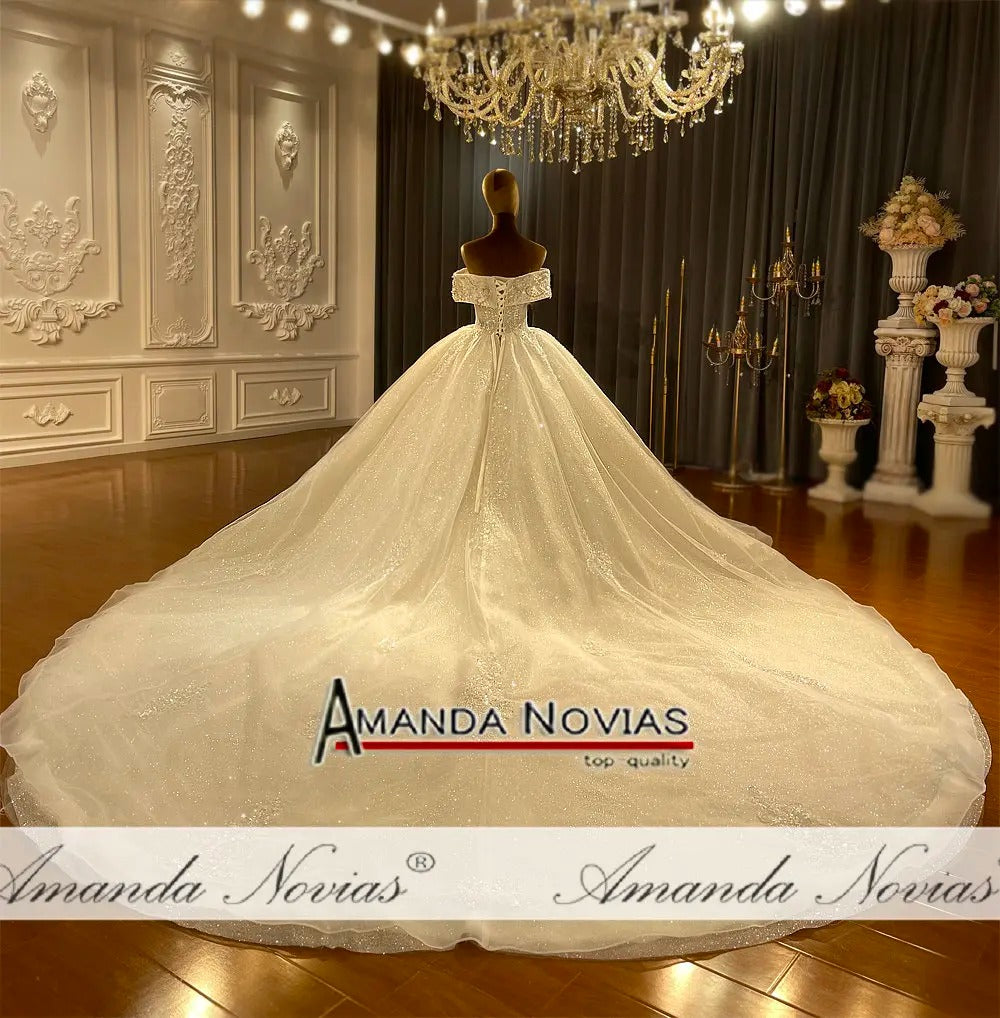 Customized NS4352 Off Shoulder Straps Wedding Dress | Elegant Ball Gown Bridal Dress | High-Quality Custom Wedding Gown