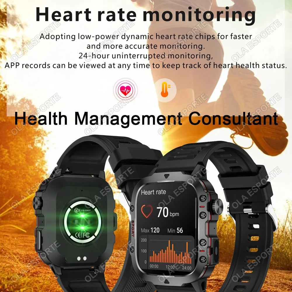 2025 Smartwatch for Xiaomi & Huawei – Bluetooth Call, AI Voice Assistant, Heart Rate Monitor, Waterproof Sport GPS Fitness Tracker for Men