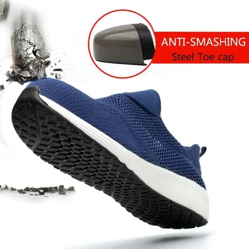 Summer Breathable Work Safety Shoes – Unisex Steel Toe Sneakers | Lightweight, Anti-Smash, Indestructible Safety Boots