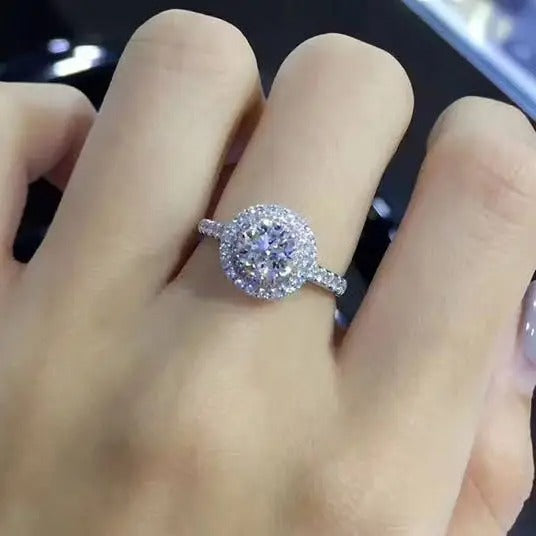 100% Real 18K Gold Women’s Ring – Natural AAA Moissanite Gemstone | Tension Setting Mini Diamond Ring for Wedding, Engagement & Anniversary