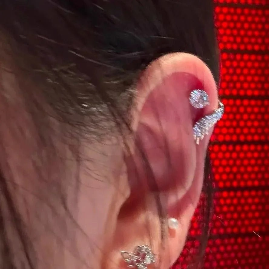 Silver Wing Zircon Ear Cuff – Women’s Fashion Jewelry Earrings