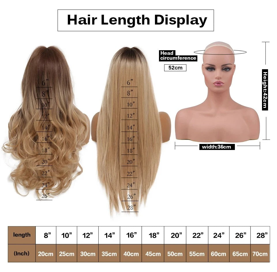 New Summer Synthetic Wig for Women – Medium-Length Straight Hair, Heat-Resistant Fiber, Natural Full Head Cover