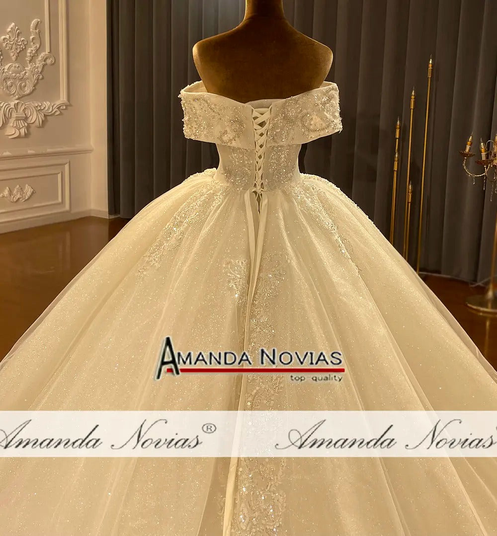 Customized NS4352 Off Shoulder Straps Wedding Dress | Elegant Ball Gown Bridal Dress | High-Quality Custom Wedding Gown