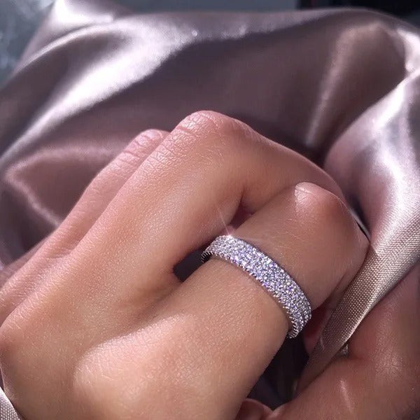 14K White Gold Women’s Ring – Natural Diamond Gemstone | Elegant Wedding & Engagement Jewelry Anillos De Mujer