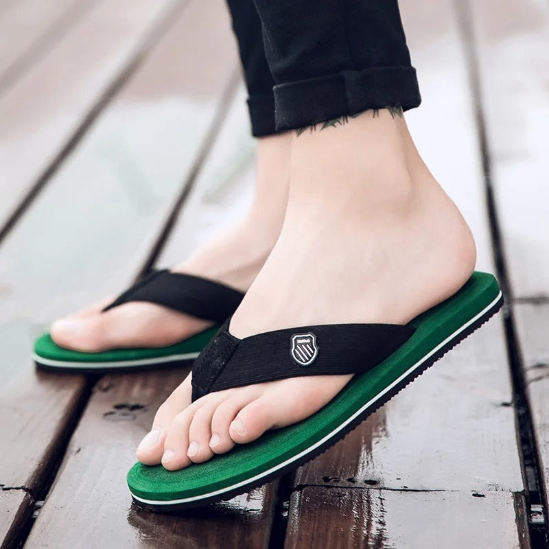 Summer Men’s Beach Shoes – Casual Trendy Slip-On Flip Flops | Non-Slip Rubber Sandals for Young Men 18–40