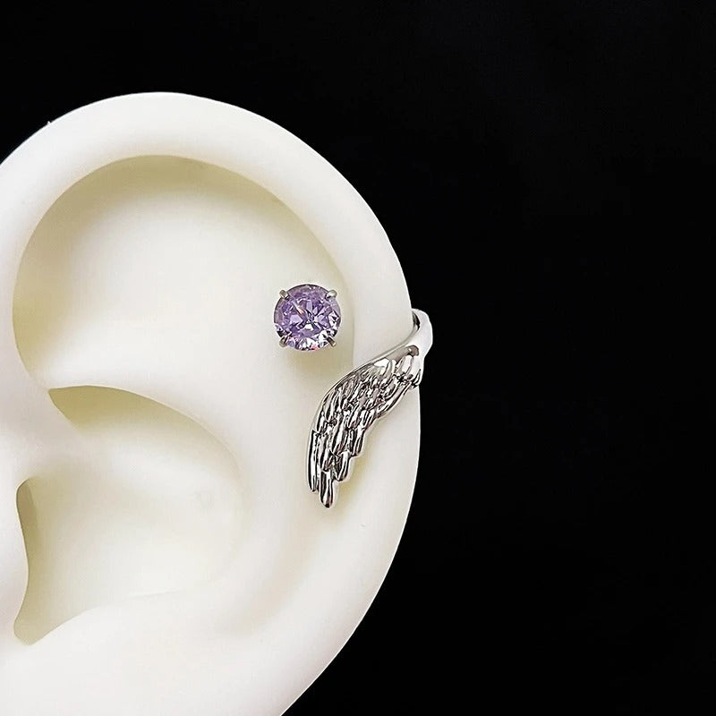 Silver Wing Zircon Ear Cuff – Women’s Fashion Jewelry Earrings