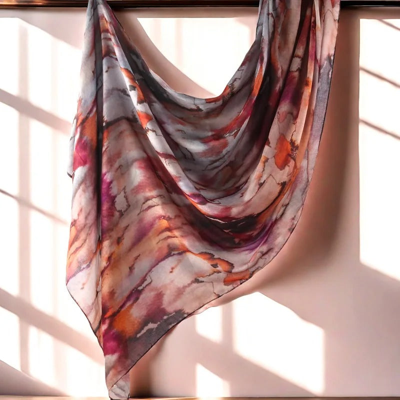 Watercolor Floral Printed Modal Shawl – Lightweight, Breathable Cotton-Rayón Viscose Hijab Scarf for Muslim Women